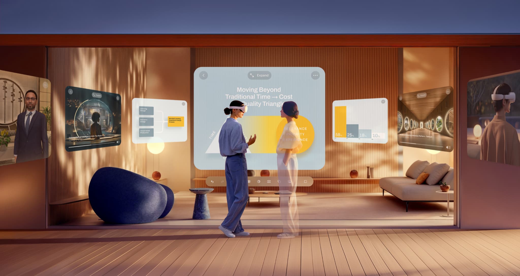 Talespin: AI-driven learning worlds, authored once and delivered in virtual reality.